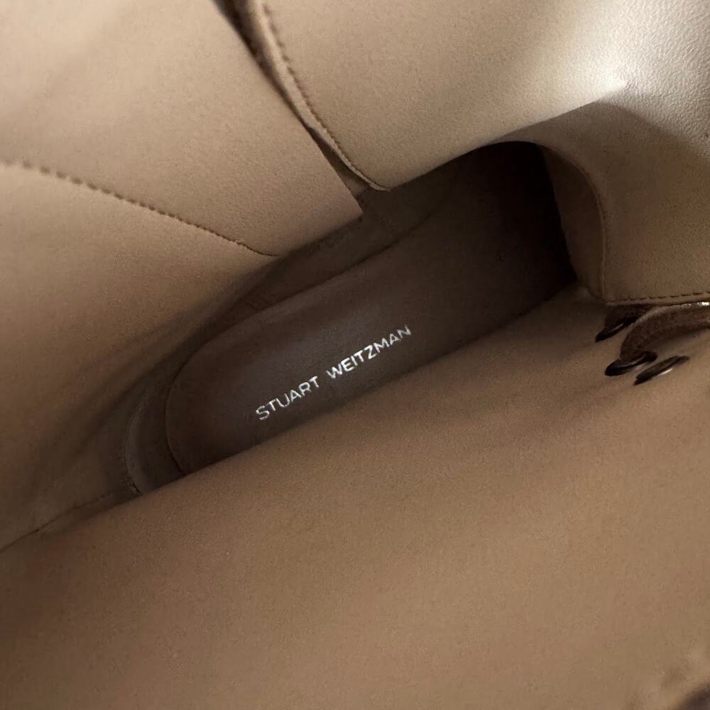 Stuart Weitzman Charli Lace-Up Sportlift Bootie Brown Suede Size EU 39 US 8.5 - Picture 7 of 9